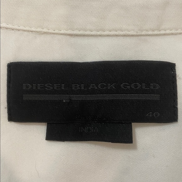 Diesel White Layered Peplum Shirt Snap Front Size medium - Picture 13 of 14